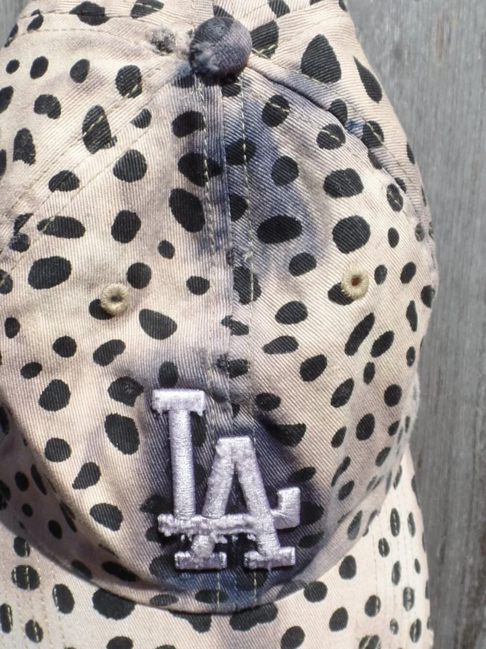DODGERS Upcycled leopard Distressed Cap